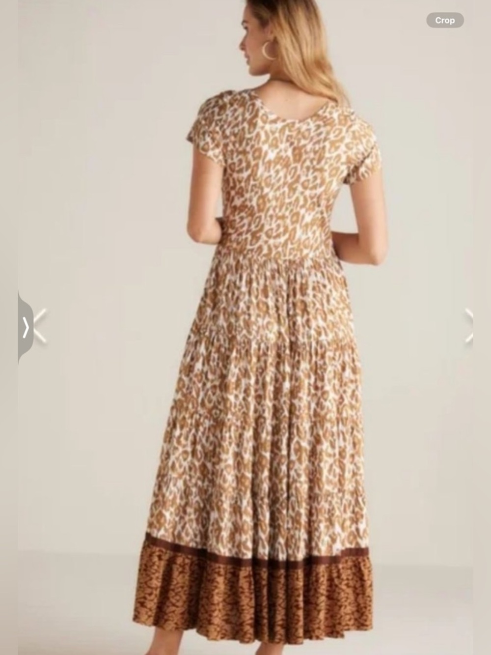 Soft‎ Surroundings Kara Tiered Maxi Dress Brown Leopard  Print Size Medium - Picture 4 of 16